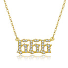 FuAttract Destiny Guidance Zircon Sparkle & Brass Strength Angel Numbers Necklace - 666 - image 13