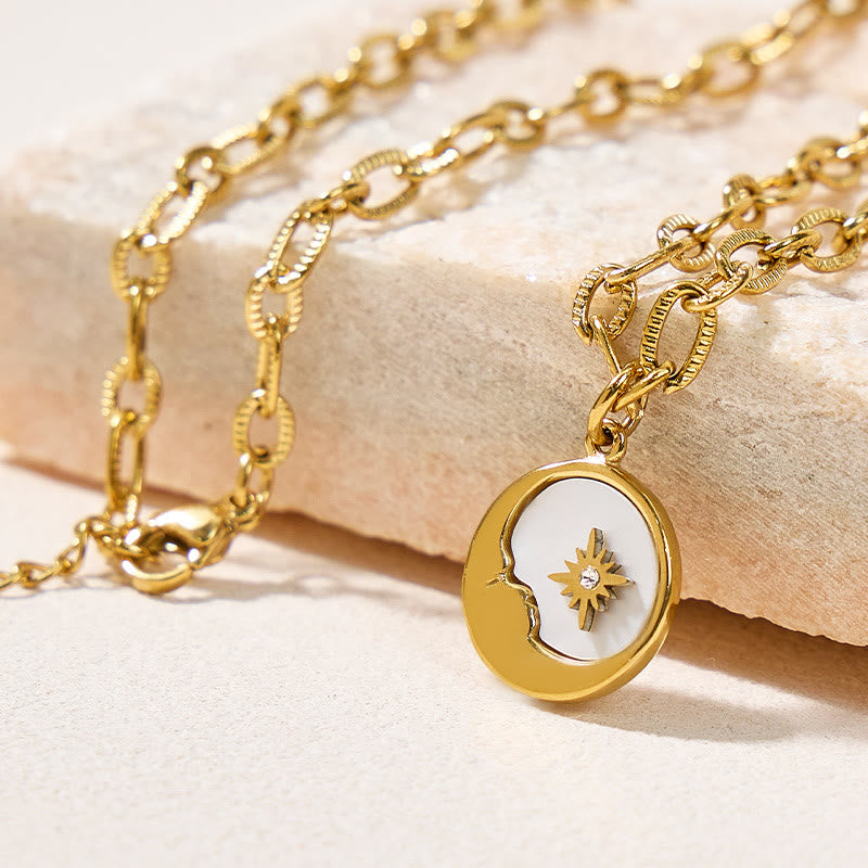 FuAttract Balance Harmony Inner Peace & Energy Flow Sun & Moon Stainless Steel Necklace  - Moon - image 2