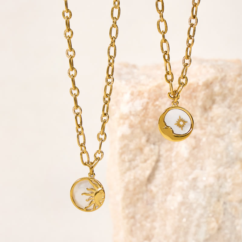 FuAttract Balance Harmony Inner Peace & Energy Flow Sun & Moon Stainless Steel Necklace  - image 0