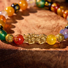 FuAttract Balance Compassion & Wealth Flow – Agate Om Mani Mantra Pixiu Bracelet  - image 5