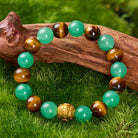 FuAttract Luck Courage & Prosperity Flow – Green Aventurine Tiger's Eye Pixiu Bracelet - image 2