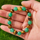 FuAttract Luck Courage & Prosperity Flow – Green Aventurine Tiger's Eye Pixiu Bracelet - image 3