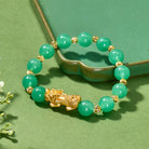 FuAttract Opportunity Vitality & Prosperity Flow – Green Aventurine Pixiu Bracelet  - 10mm - image 0