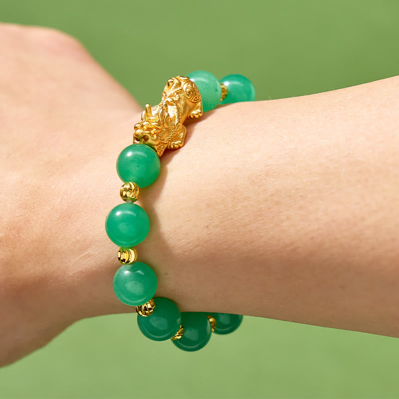 FuAttract Opportunity Vitality & Prosperity Flow – Green Aventurine Pixiu Bracelet  - image 3
