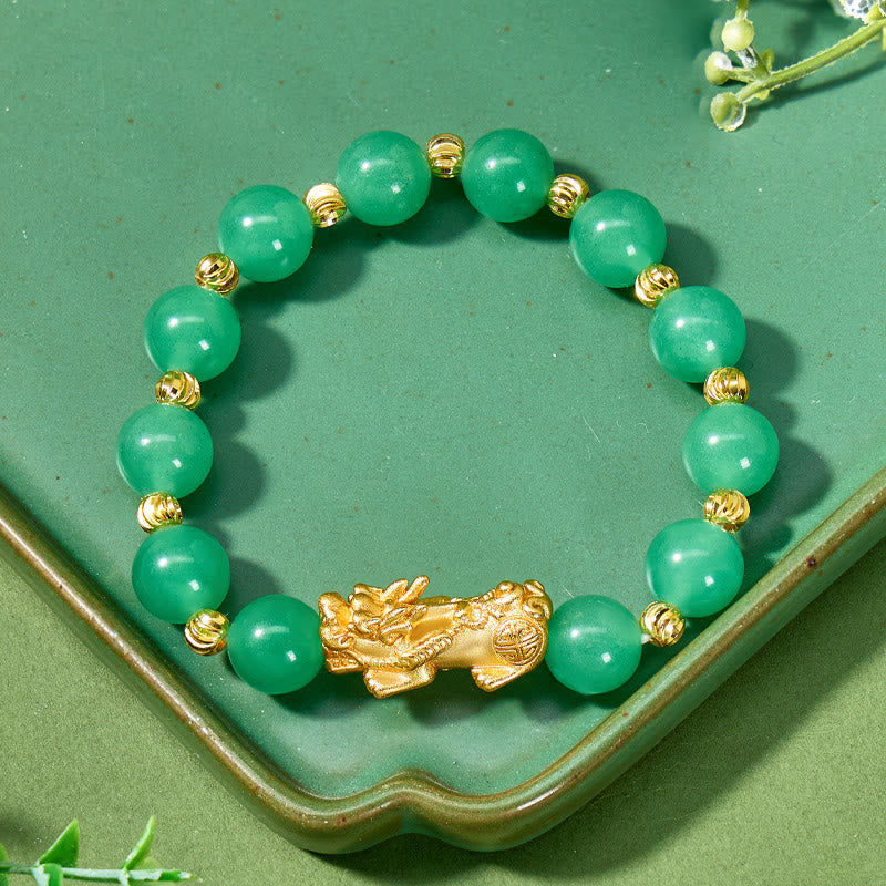 FuAttract Opportunity Vitality & Prosperity Flow – Green Aventurine Pixiu Bracelet  - image 1