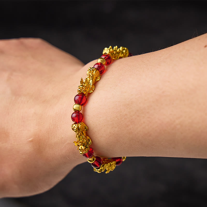 FuAttract Vitality Prosperity Wealth Attraction & Protection Garnet Pixiu Bracelet - image 3