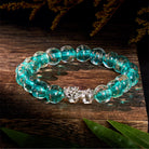 FuAttract Clarity Balance Radiance & Wealth Flow Silver Pixiu Glaze Bracelet - Lake Blue - image 13