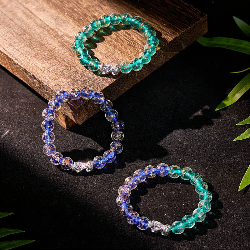 FuAttract Clarity Balance Radiance & Wealth Flow Silver Pixiu Glaze Bracelet - image 5