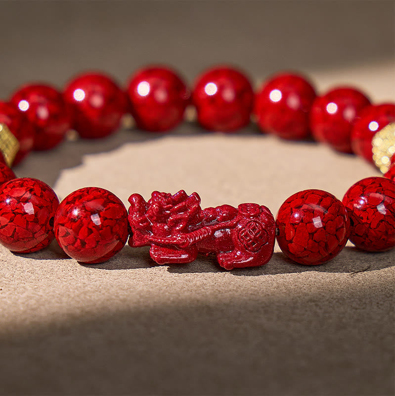 FuAttract Protection Focus & Wealth Flow Cinnabar Zircon Purple Sand Pixiu Bracelet - image 5