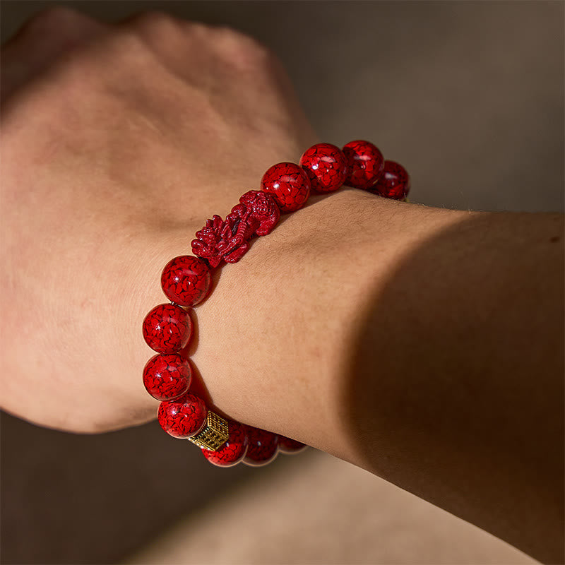 FuAttract Protection Focus & Wealth Flow Cinnabar Zircon Purple Sand Pixiu Bracelet - image 4