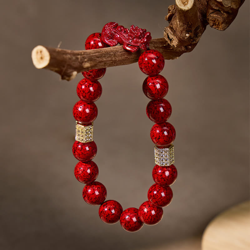 FuAttract Protection Focus & Wealth Flow Cinnabar Zircon Purple Sand Pixiu Bracelet - image 3