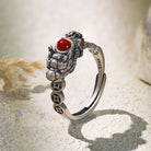 FuAttract Courage Prosperity Protection Silver South Red Agate Pixiu Adjustable Ring - South Red Agate - image 0