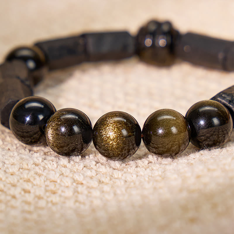 FuAttract Protection & Balance Golden Obsidian Tourmaline Chinese Zodiac Bracelet - image 4