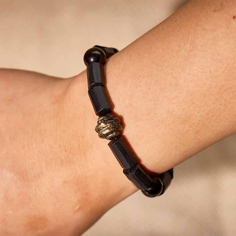 FuAttract Protection & Balance Golden Obsidian Tourmaline Chinese Zodiac Bracelet - image 3
