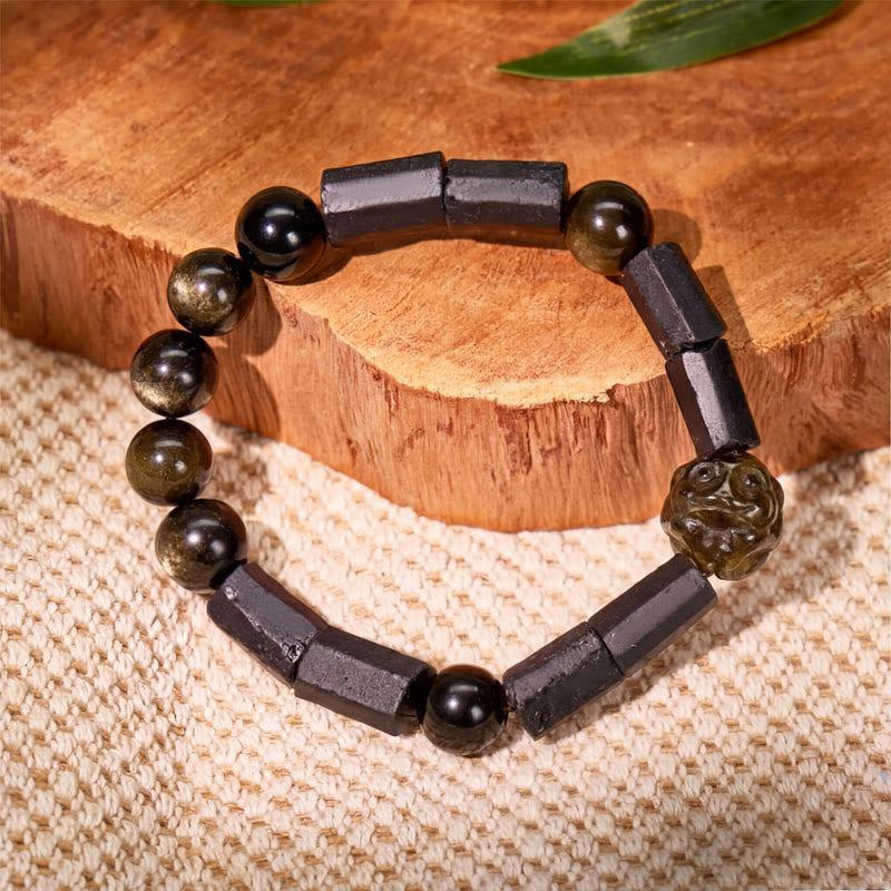 FuAttract Protection & Balance Golden Obsidian Tourmaline Chinese Zodiac Bracelet - Monkey - image 23