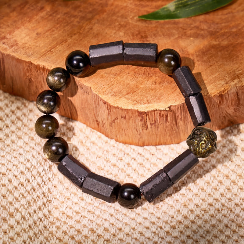 FuAttract Protection & Balance Golden Obsidian Tourmaline Chinese Zodiac Bracelet - Dog - image 27
