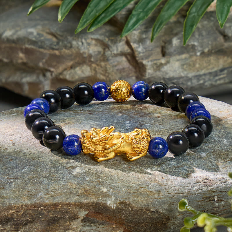 FuAttract Intuition & Balance Lapis Lazuli Tourmaline Pixiu Bracelet  - 8mm - image 0