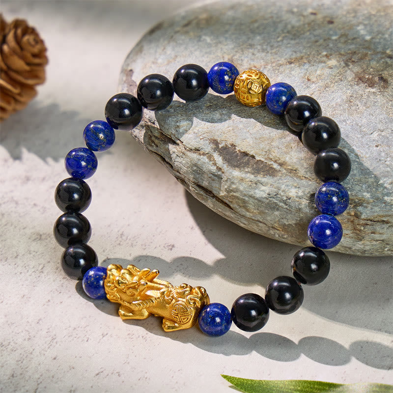 FuAttract Intuition & Balance Lapis Lazuli Tourmaline Pixiu Bracelet  - image 2