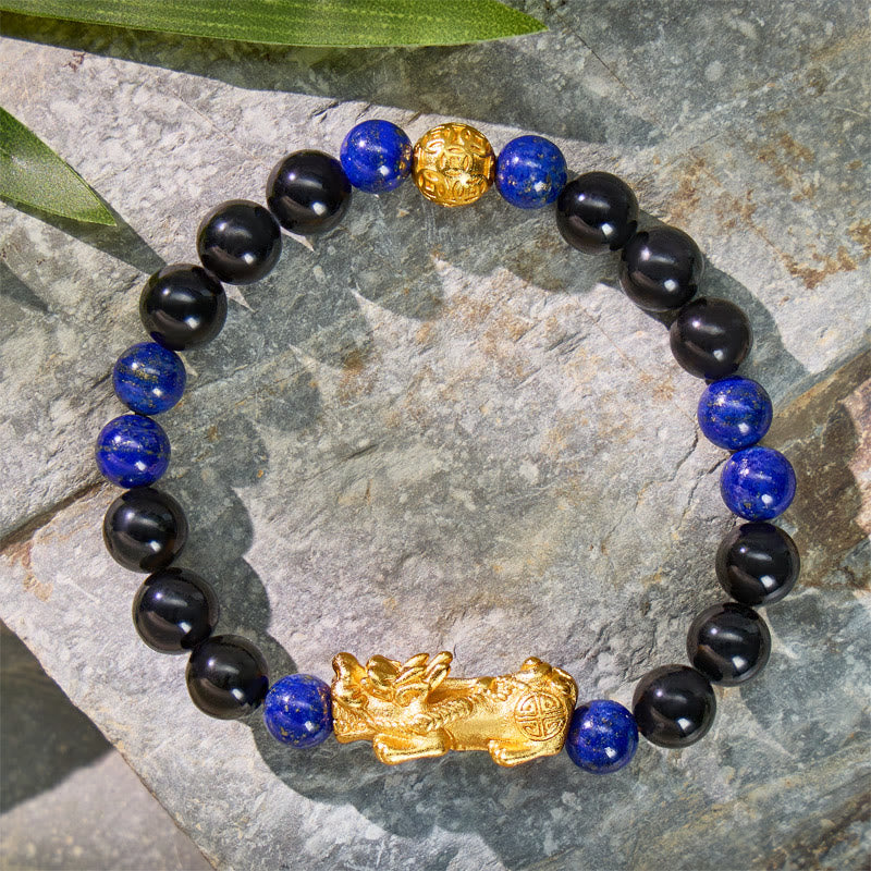 FuAttract Intuition & Balance Lapis Lazuli Tourmaline Pixiu Bracelet  - image 1