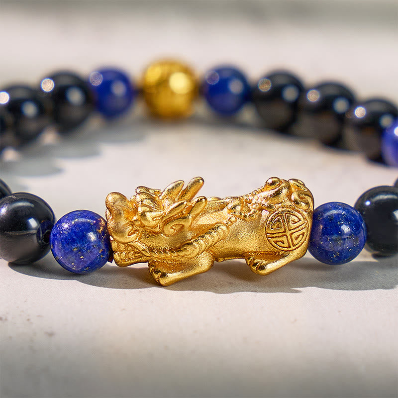 FuAttract Intuition & Balance Lapis Lazuli Tourmaline Pixiu Bracelet  - image 6