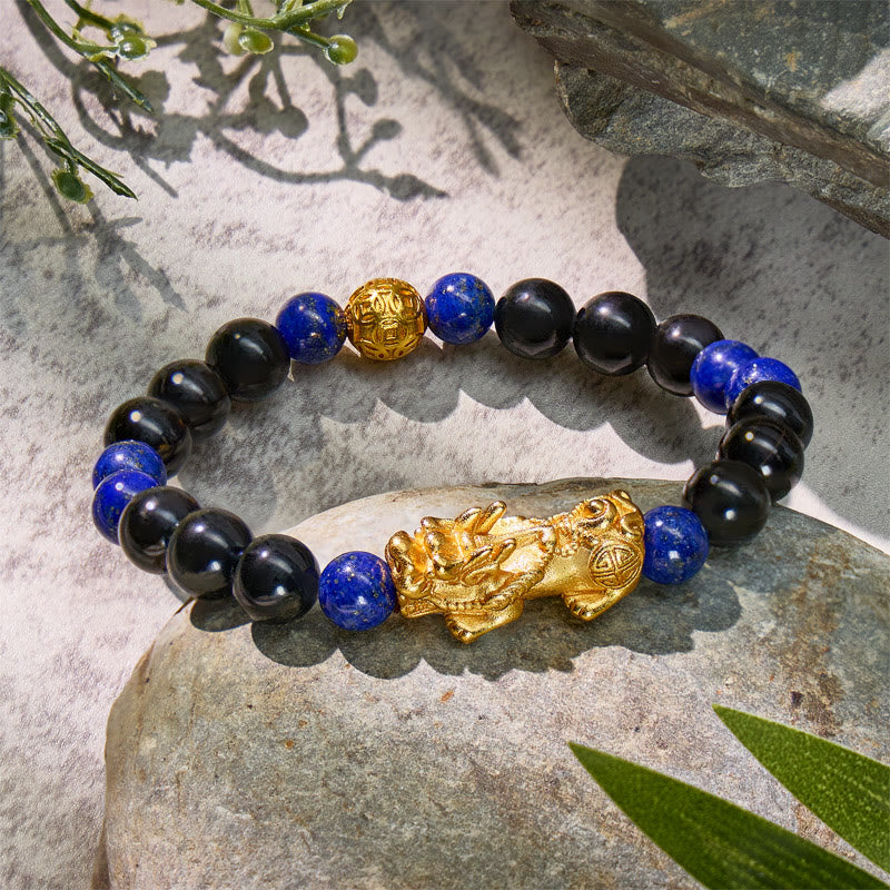 FuAttract Intuition & Balance Lapis Lazuli Tourmaline Pixiu Bracelet  - image 4