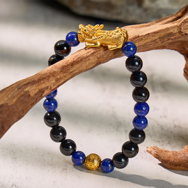FuAttract Intuition & Balance Lapis Lazuli Tourmaline Pixiu Bracelet  - image 3