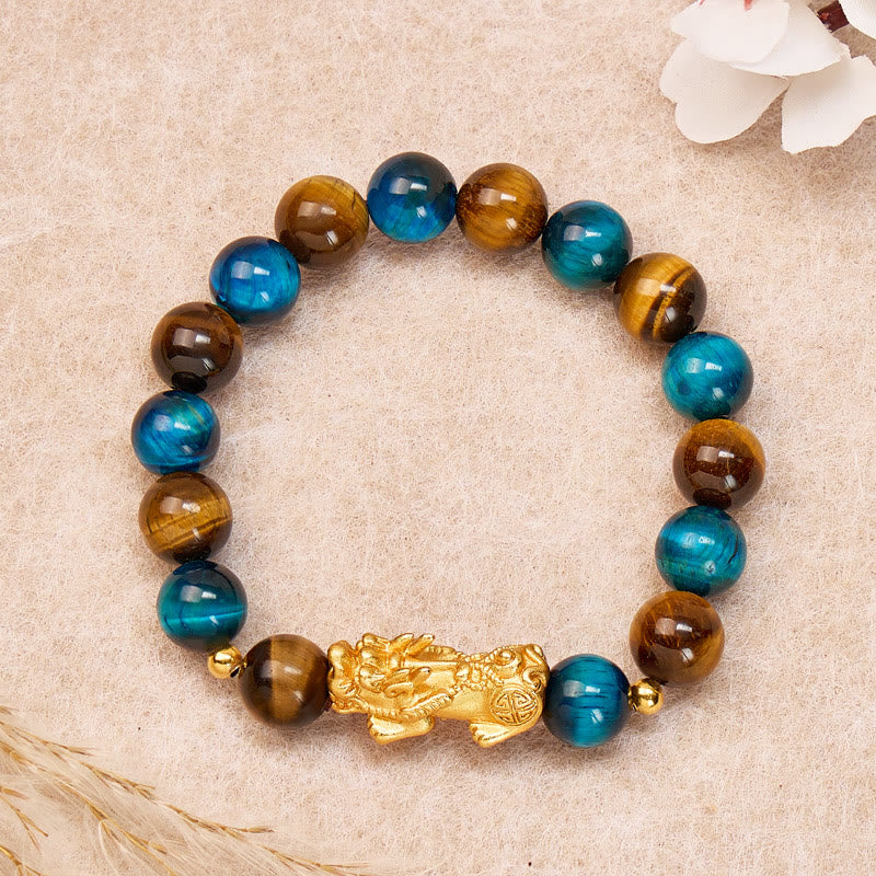 FuAttract Courage & Focus Tiger's Eye Pixiu Bracelet for Clarity and Wealth Flow Protection - image 1