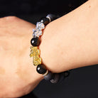 FuAttract Balance Protection & Grounding Black Onyx Obsidian Lava Rock Pixiu Bracelet  - image 3