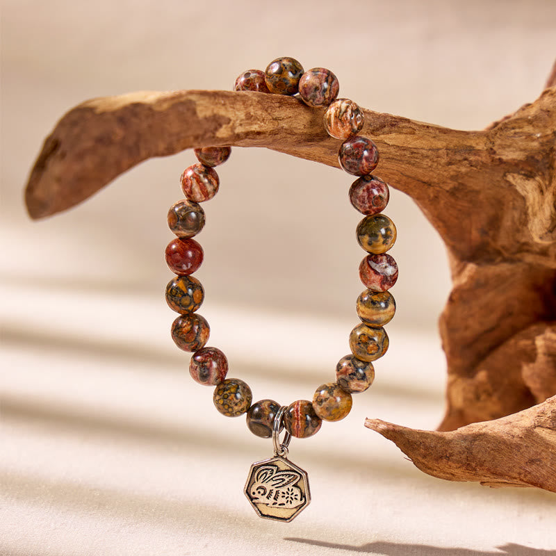 FuAttract Grounding & Protection Leopard Skin Jasper Chinese Zodiac Bracelet - image 4