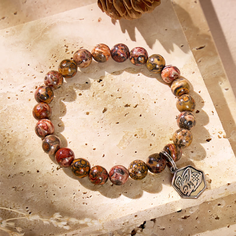 FuAttract Grounding & Protection Leopard Skin Jasper Chinese Zodiac Bracelet - image 3