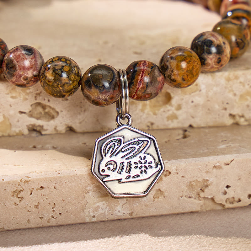 FuAttract Grounding & Protection Leopard Skin Jasper Chinese Zodiac Bracelet - image 7