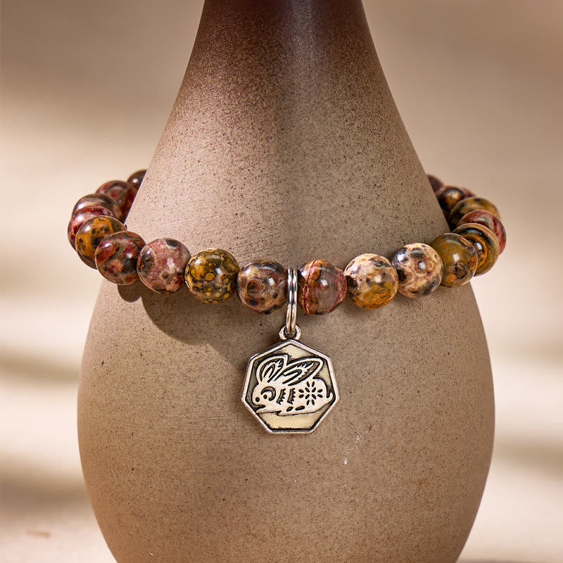 FuAttract Grounding & Protection Leopard Skin Jasper Chinese Zodiac Bracelet - image 5