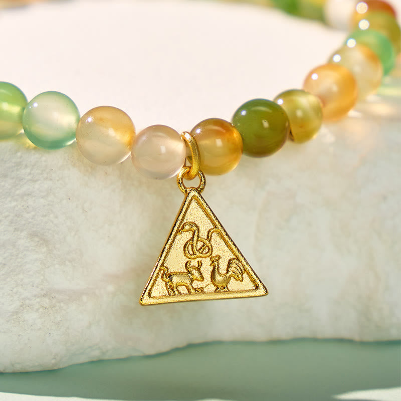 FuAttract Protection Insight & Balance Peacock Agate Chinese Zodiac Bracelet - image 5