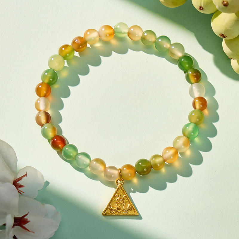 FuAttract Protection Insight & Balance Peacock Agate Chinese Zodiac Bracelet - Ox-Snake-Rooster - image 0