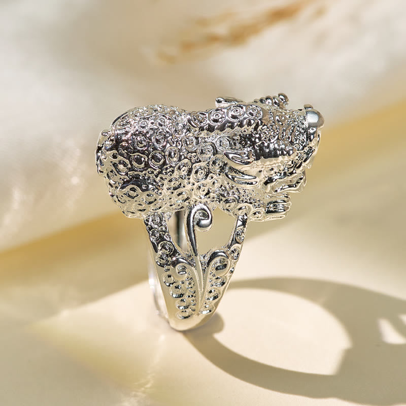 FuAttract Wealth Luck Flow & Protective Energy Adjustable Pixiu Ring - image 5