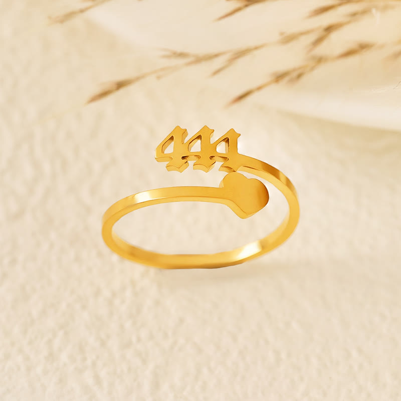 FuAttract  Destiny Guidance Angel Numbers Titanium Steel Adjustable Ring  - 444 - image 13