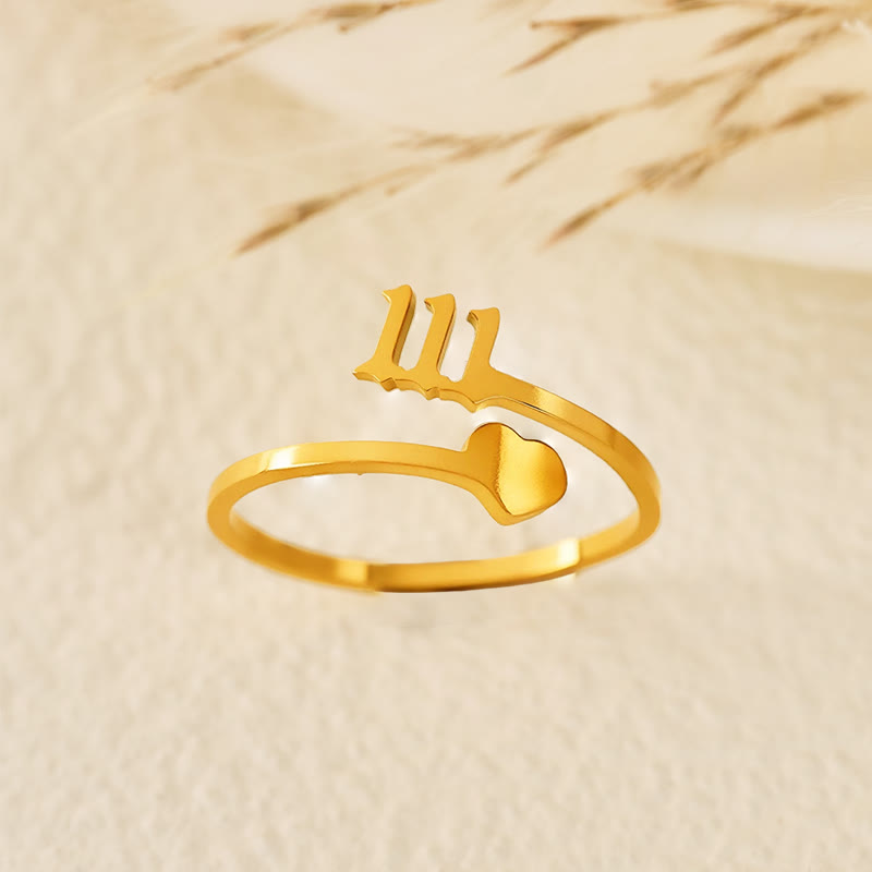 FuAttract  Destiny Guidance Angel Numbers Titanium Steel Adjustable Ring  - 111 - image 0