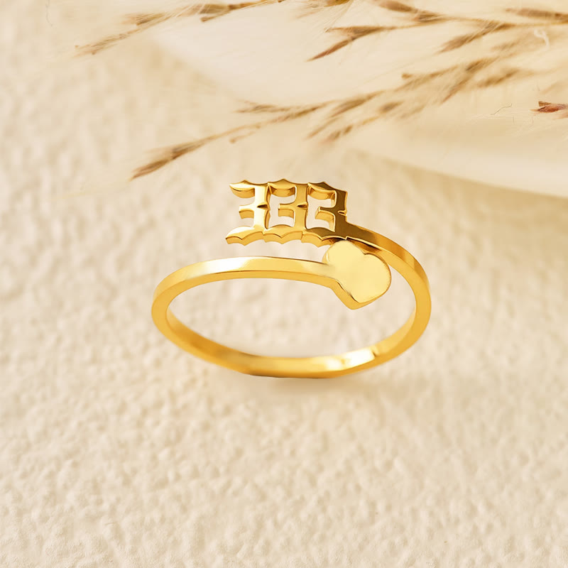 FuAttract  Destiny Guidance Angel Numbers Titanium Steel Adjustable Ring  - 333 - image 10