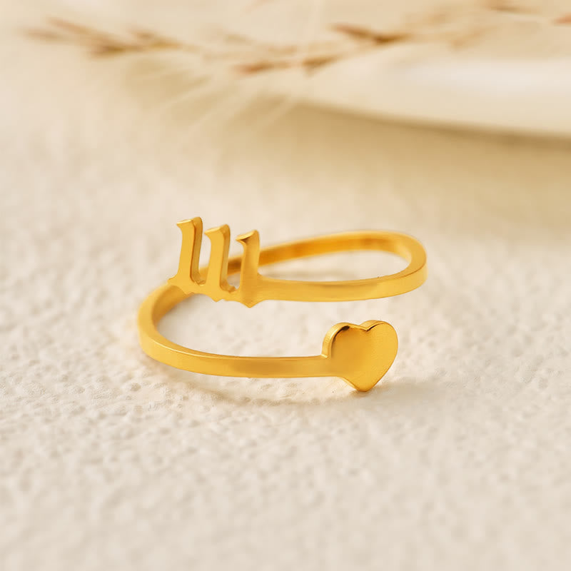 FuAttract  Destiny Guidance Angel Numbers Titanium Steel Adjustable Ring  - image 2