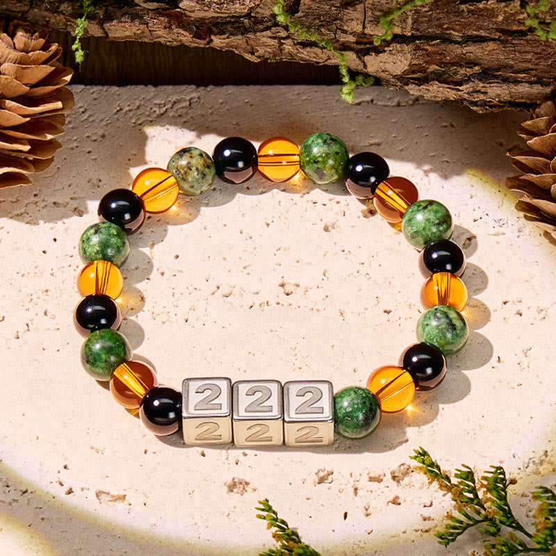FuAttract Destiny Guidance & Wealth African Turquoise Angel Numbers Bracelet  - 222 - image 13