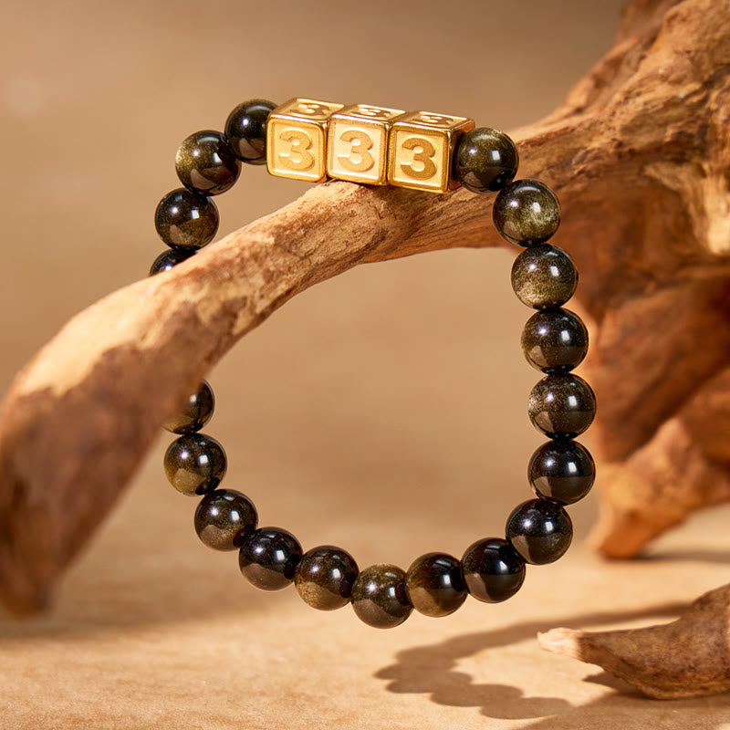 FuAttract Angel Numbers Bracelet — Destiny Guidance & Golden Obsidian Protection - image 2