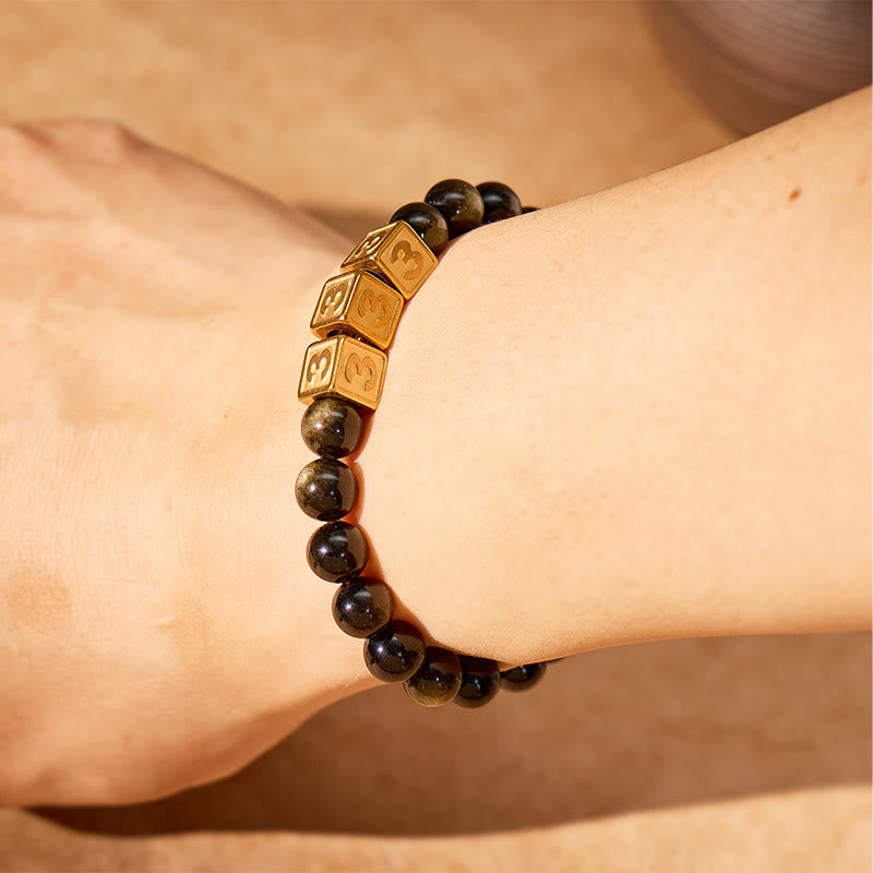 FuAttract Angel Numbers Bracelet — Destiny Guidance & Golden Obsidian Protection - image 4