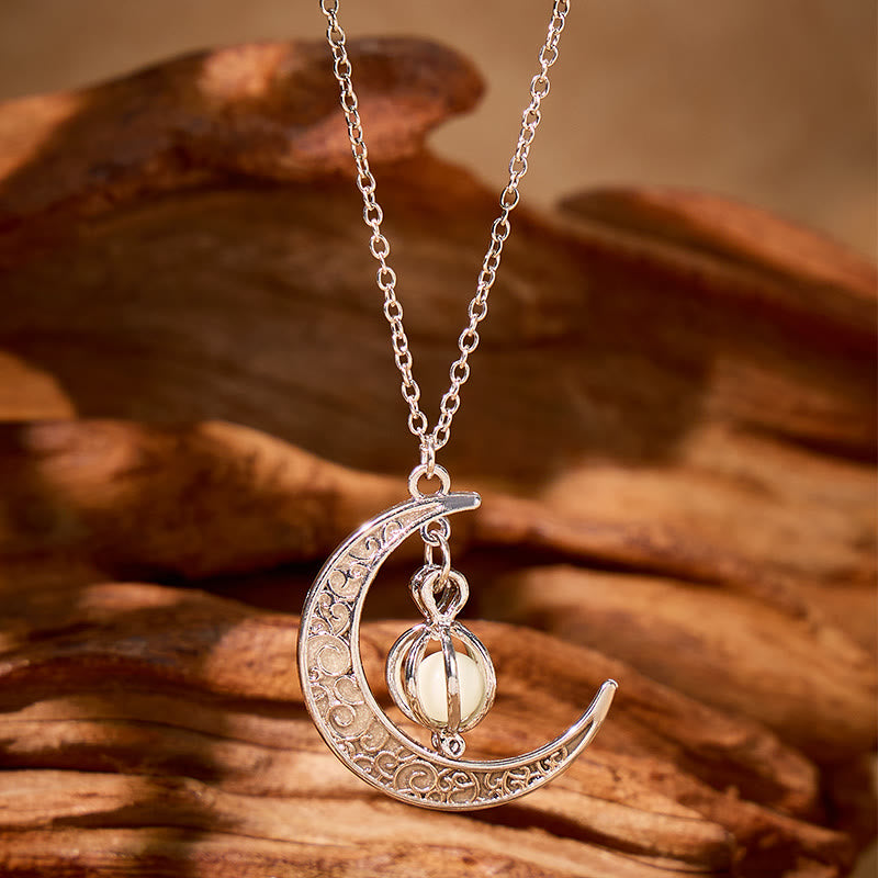 FuAttract Calm Energy Mindful Living & Inner Peace Crescent Moon Luminous Stone Necklace  - image 5