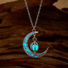 FuAttract Calm Energy Mindful Living & Inner Peace Crescent Moon Luminous Stone Necklace  - Sky Blue - image 1