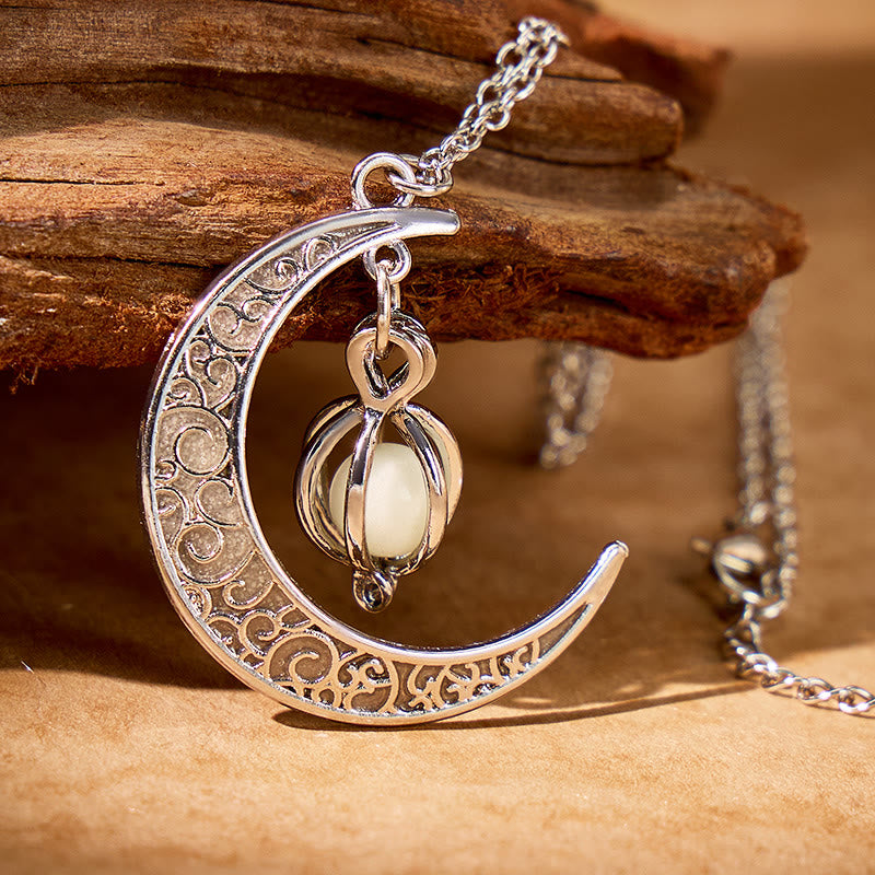 FuAttract Calm Energy Mindful Living & Inner Peace Crescent Moon Luminous Stone Necklace  - image 3