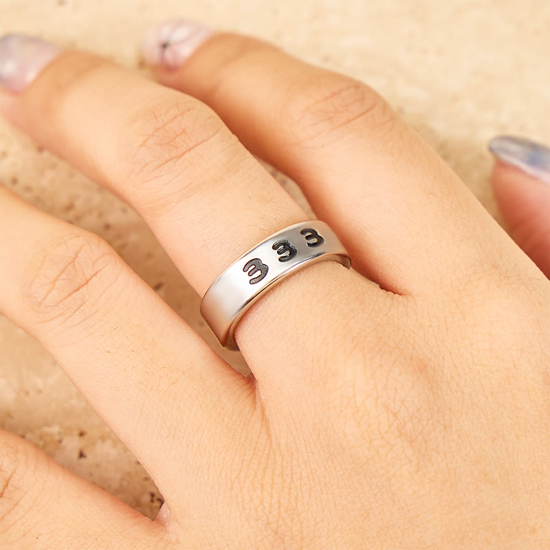 FuAttract Destiny Guidance Angel Number Stainless Steel Adjustable Ring - image 1