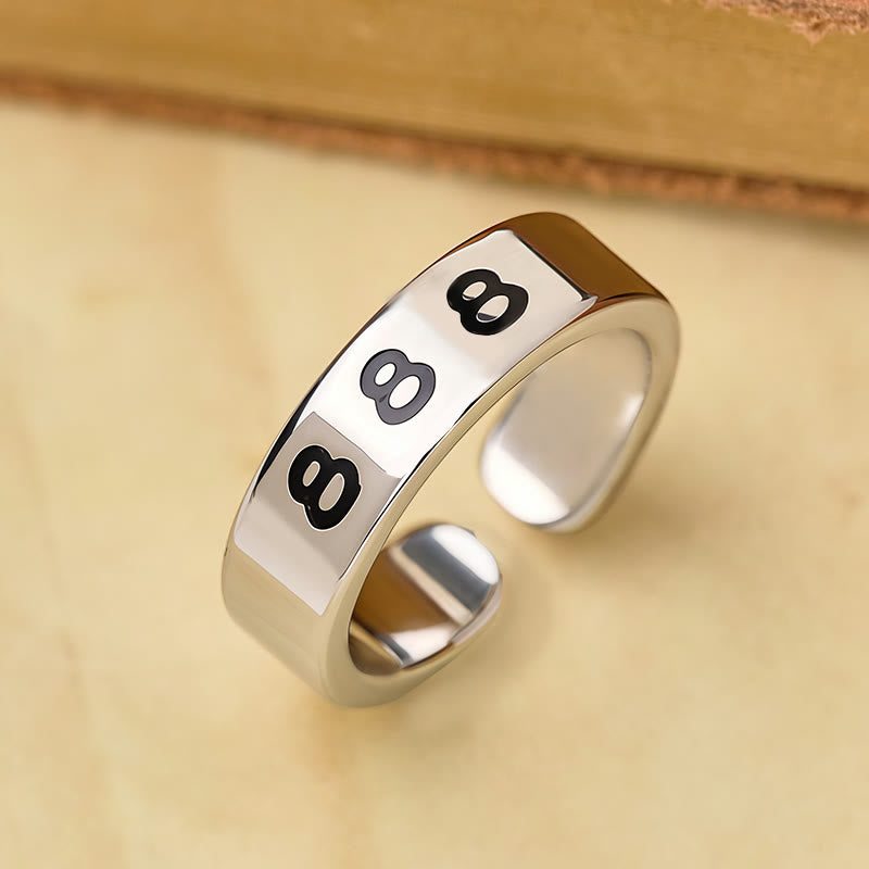 FuAttract Destiny Guidance Angel Number Stainless Steel Adjustable Ring - 888 - image 21