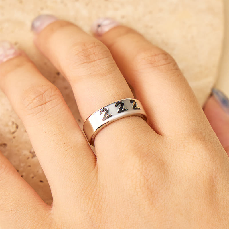 FuAttract Destiny Guidance Angel Number Stainless Steel Adjustable Ring - image 11