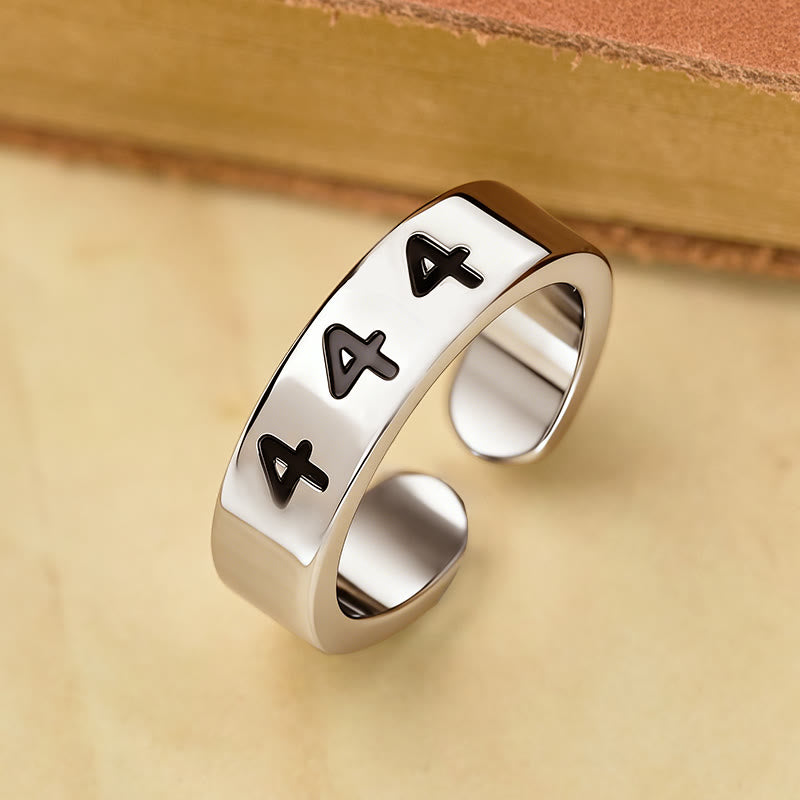 FuAttract Destiny Guidance Angel Number Stainless Steel Adjustable Ring - 444 - image 13