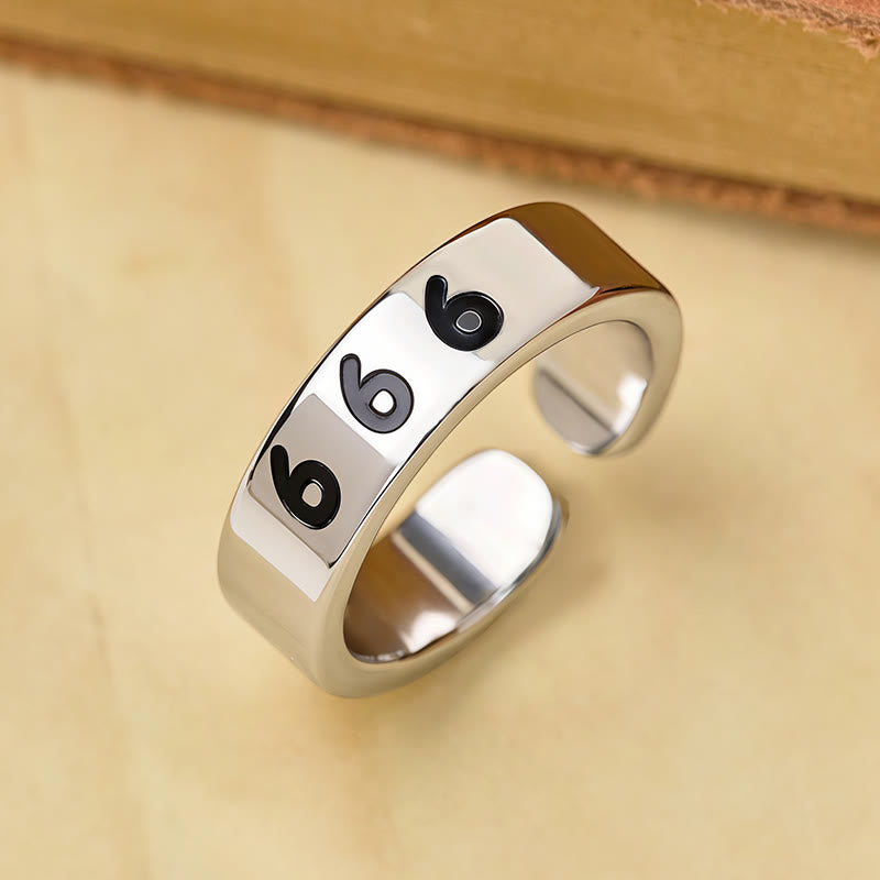 FuAttract Destiny Guidance Angel Number Stainless Steel Adjustable Ring - 666 - image 17